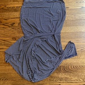 Vintage Dalia Maxi Blue & White Striped Maxi Skirt. Size Medium.